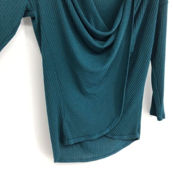 NWT Cherish teal Back in the Game draped twist open back top small - Picture 9 of 12